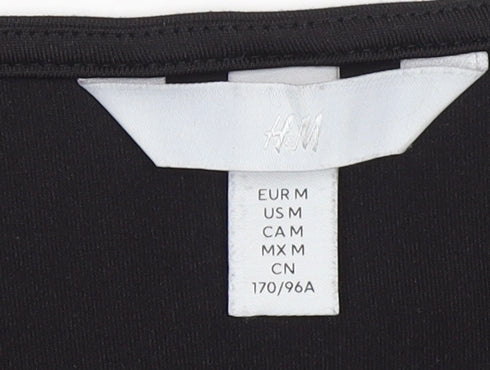 Womens UK Size 12 H&M One-Piece Black Bodysuit