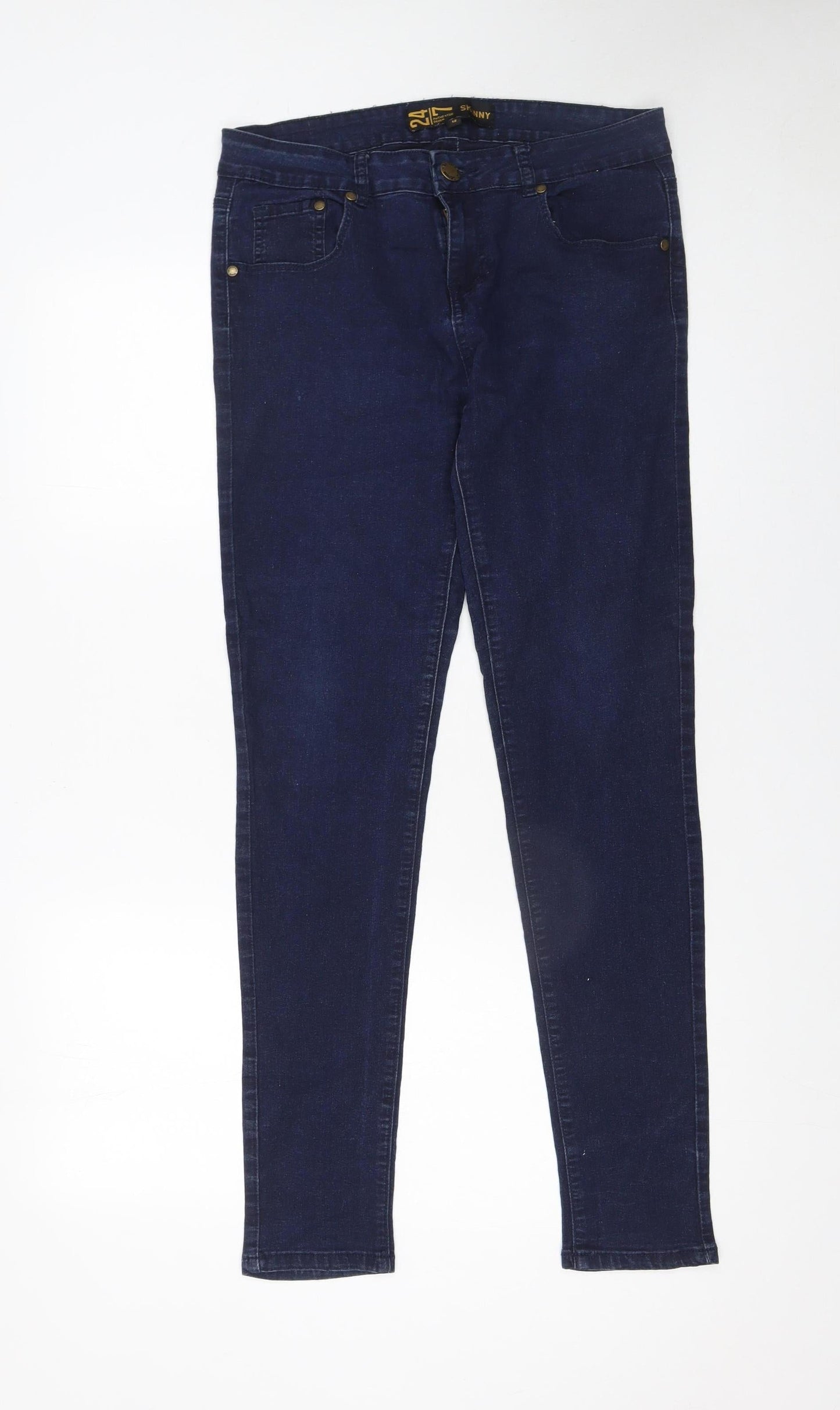 Womens UK Size 12 24|7 Authentic Denim Slim Fit Skinny Blue Jeans