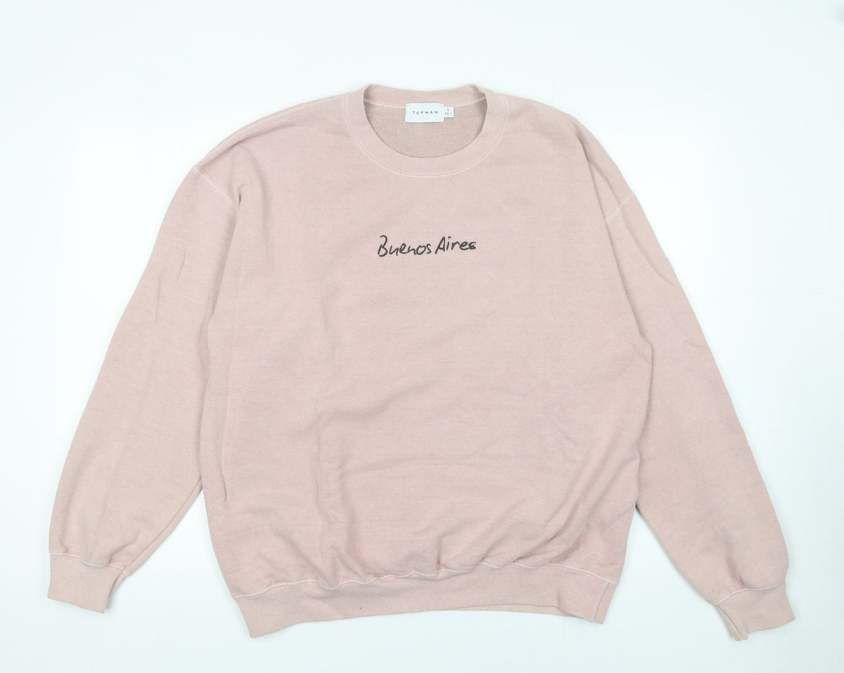 Mens UK Size S Topman Pink Pullover Sweatshirt