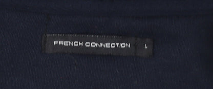 Mens UK Size L French Connection Blue Full Zip Hoodie