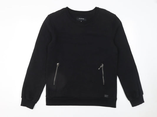 Mens UK Size M Firetrap Black Pullover Sweatshirt