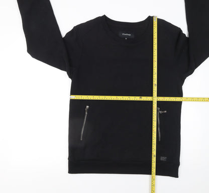 Mens UK Size M Firetrap Black Pullover Sweatshirt
