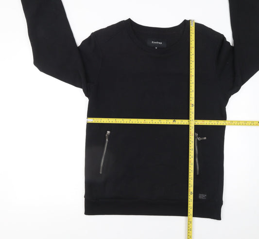 Mens UK Size M Firetrap Black Pullover Sweatshirt