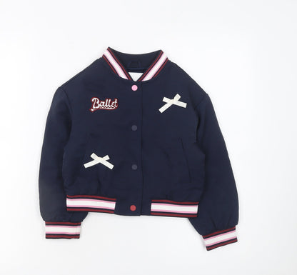 Girls UK Size 6-7 Years Marks and Spencer Blue Varsity Jacket