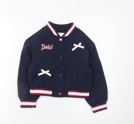 Girls UK Size 6-7 Years Marks and Spencer Blue Varsity Jacket