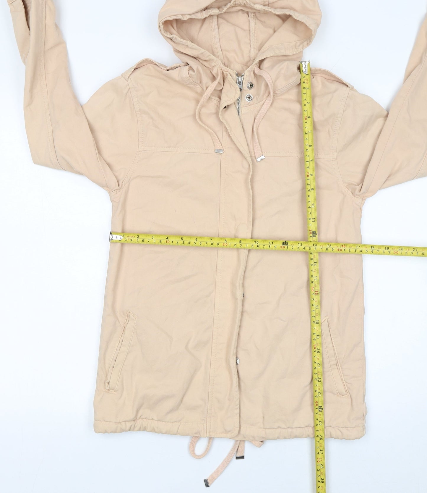 Womens UK Size 6 Topshop Beige Anorak Coat