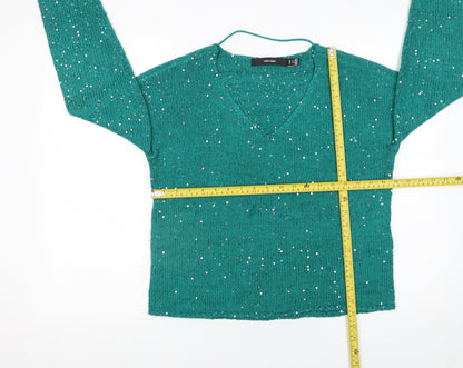 Womens UK Size 12 VERO MODA Green Pullover Jumper