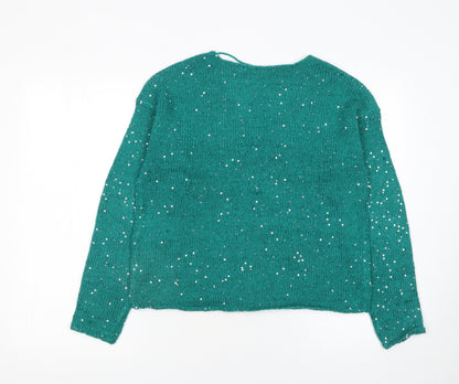 Womens UK Size 12 VERO MODA Green Pullover Jumper
