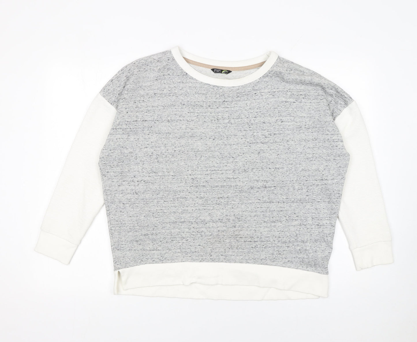 Womens UK Size 10 F&F Grey Pullover Sweatshirt