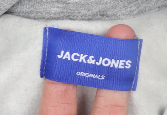Mens UK Size S JACK & JONES Grey Pullover Hoodie
