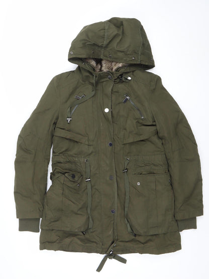 Womens UK Size 6 Ever New Green Parka Coat