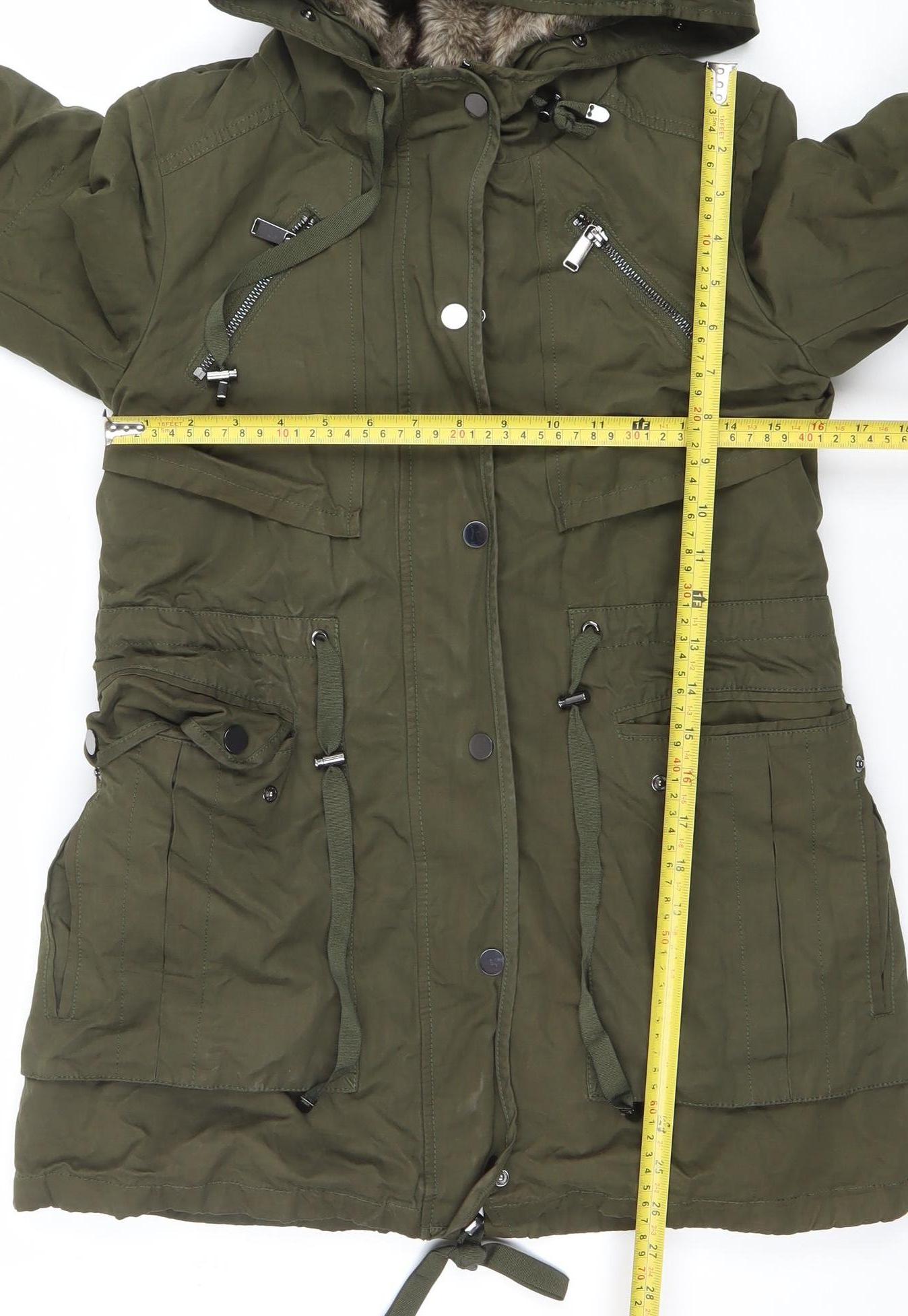 Womens UK Size 6 Ever New Green Parka Coat