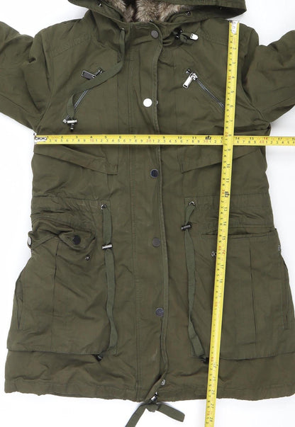 Womens UK Size 6 Ever New Green Parka Coat