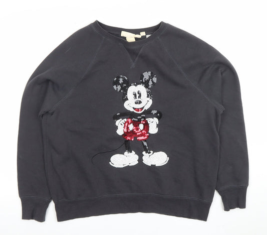 Womens UK Size 12 H&M Black Pullover Sweatshirt