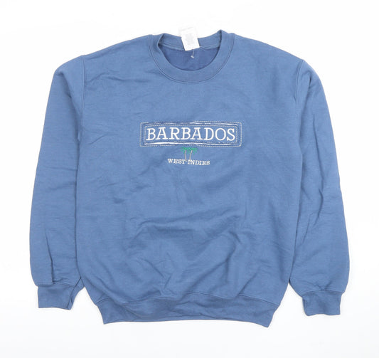 Mens UK Size S Gildan Blue Pullover Sweatshirt