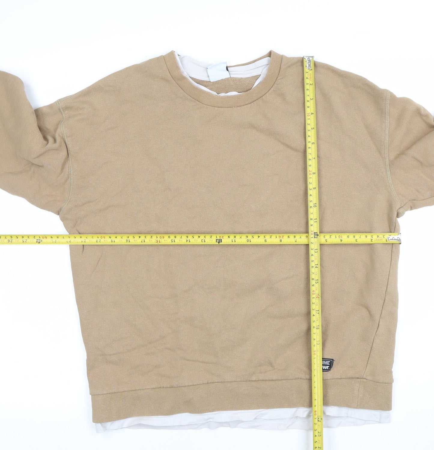 Womens UK Size M Zara Beige Pullover Sweatshirt