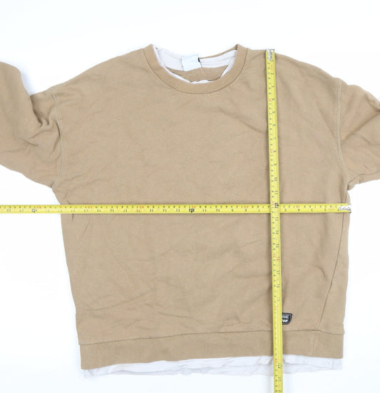 Womens UK Size M Zara Beige Pullover Sweatshirt