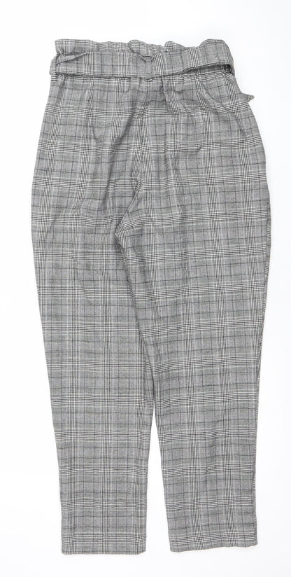 Womens UK Size 10 H&M Regular Fit Paperbag Grey Trousers