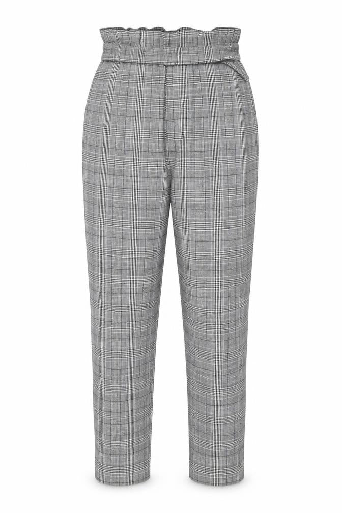Womens UK Size 10 H&M Regular Fit Paperbag Grey Trousers