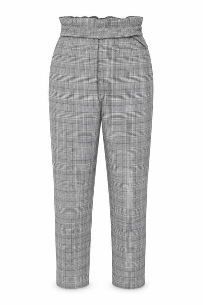 Womens UK Size 10 H&M Regular Fit Paperbag Grey Trousers
