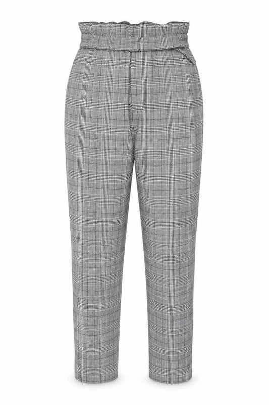 Womens UK Size 10 H&M Regular Fit Paperbag Grey Trousers
