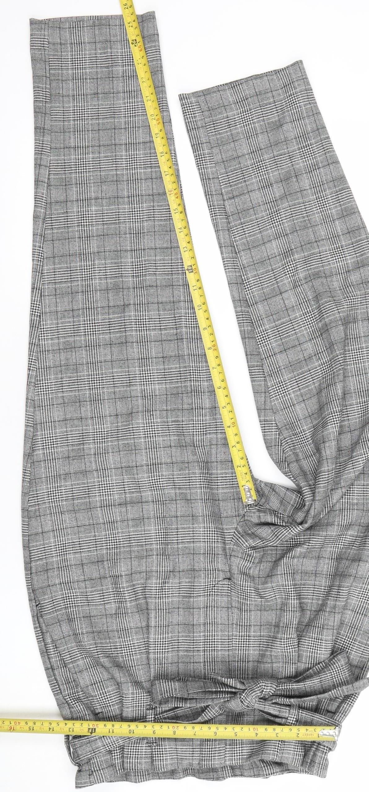 Womens UK Size 10 H&M Regular Fit Paperbag Grey Trousers