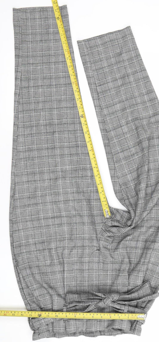 Womens UK Size 10 H&M Regular Fit Paperbag Grey Trousers