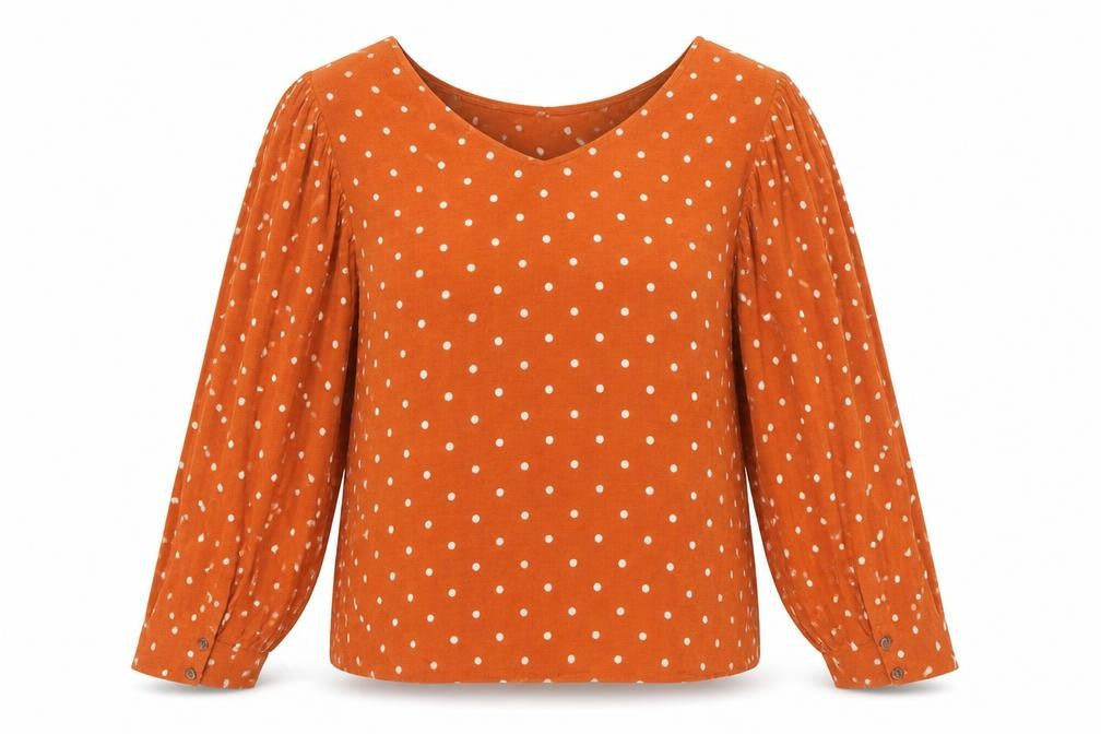 Womens UK Size 8 Bershka Orange Basic Blouse