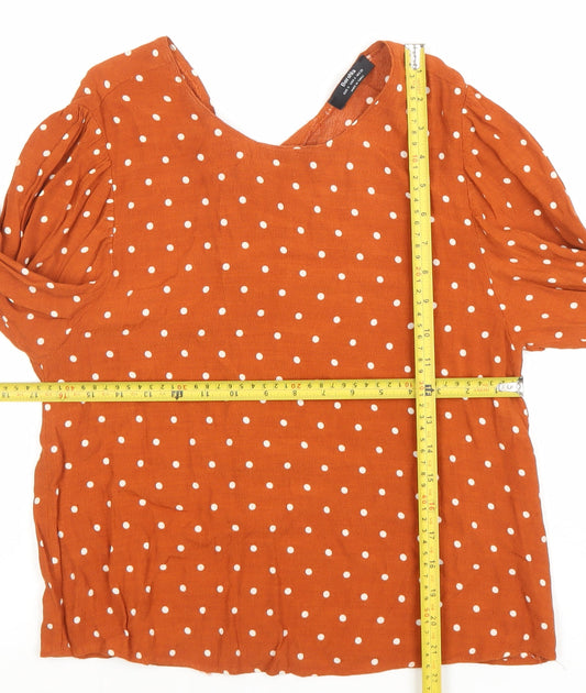 Womens UK Size 8 Bershka Orange Basic Blouse