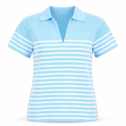 Womens UK Size L Anne Klein Blue Basic Polo