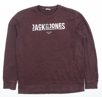 Mens UK Size L JACK & JONES Brown Pullover Sweatshirt