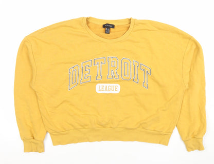 Womens UK Size 14 New Look Yellow Pullover Sweatshirt