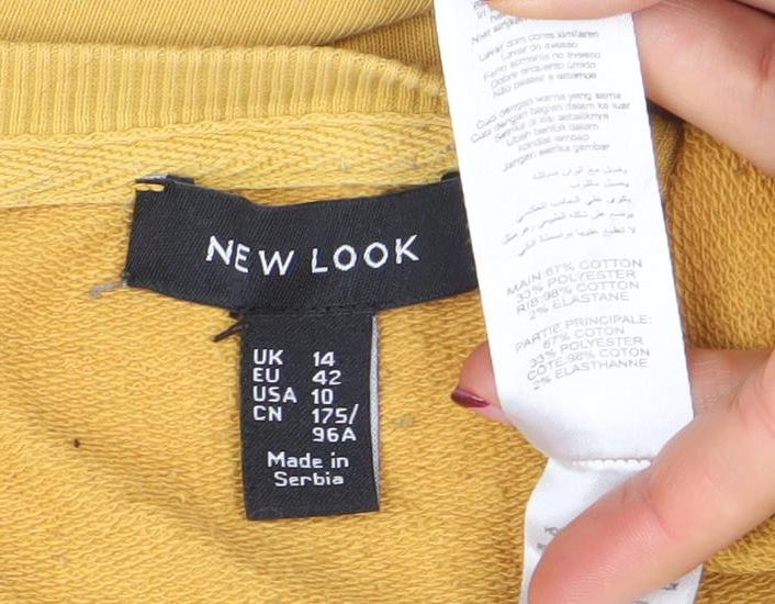 Womens UK Size 14 New Look Yellow Pullover Sweatshirt
