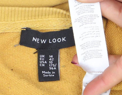 Womens UK Size 14 New Look Yellow Pullover Sweatshirt