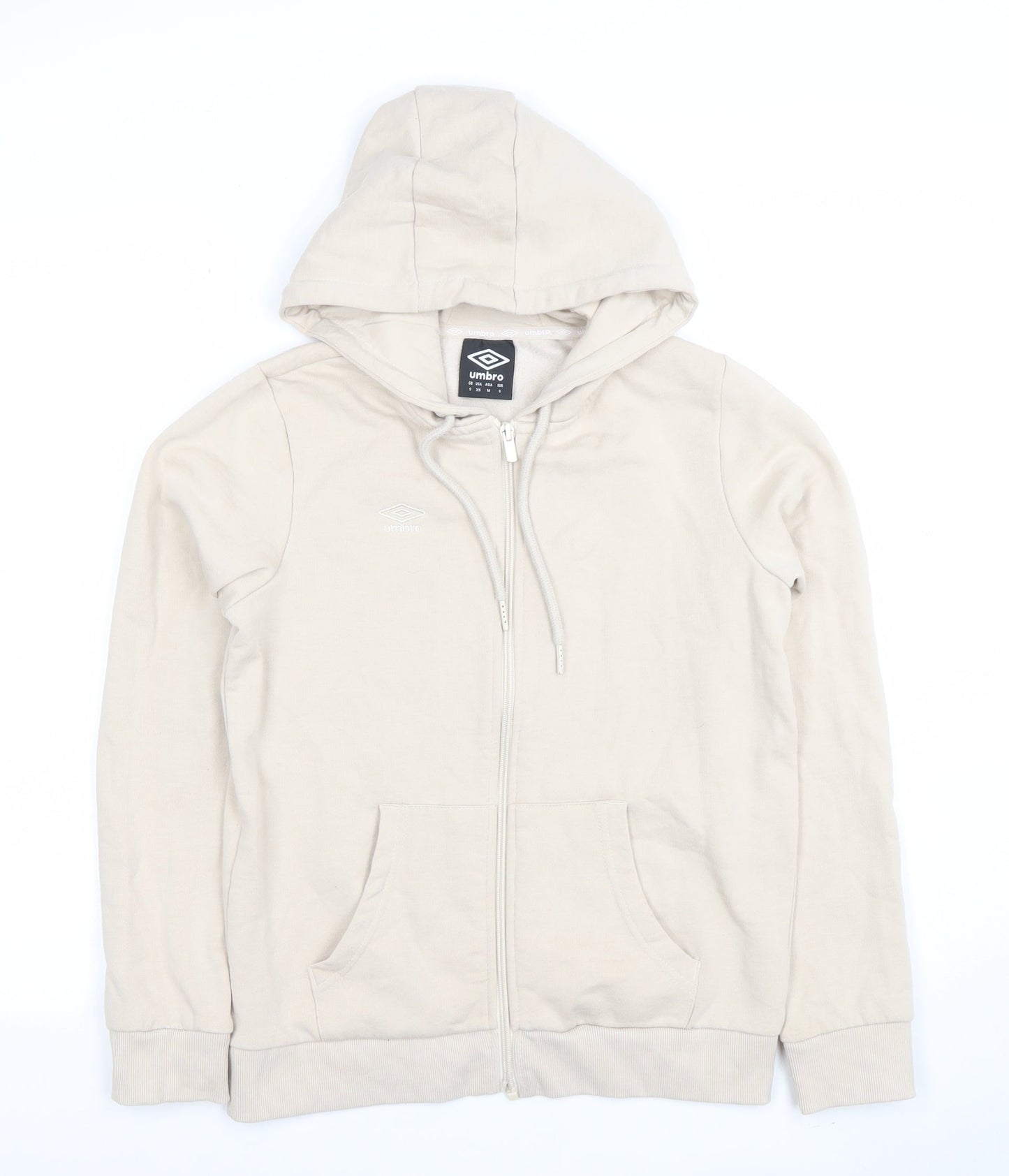 Womens UK Size S Umbro Beige Full Zip Hoodie