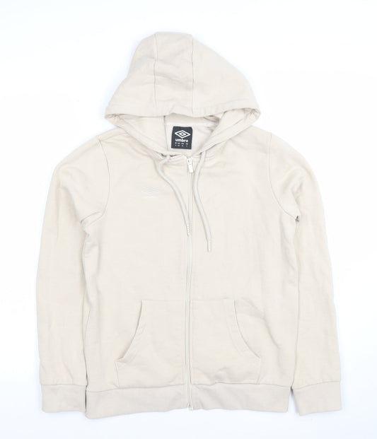 Womens UK Size S Umbro Beige Full Zip Hoodie