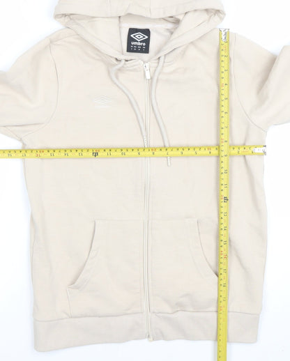 Womens UK Size S Umbro Beige Full Zip Hoodie