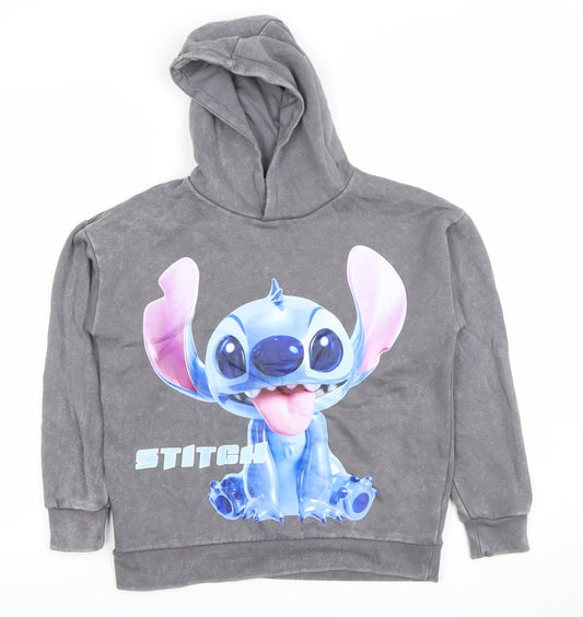 Girls UK Size 10-11 Years Disney Grey Pullover Hoodie