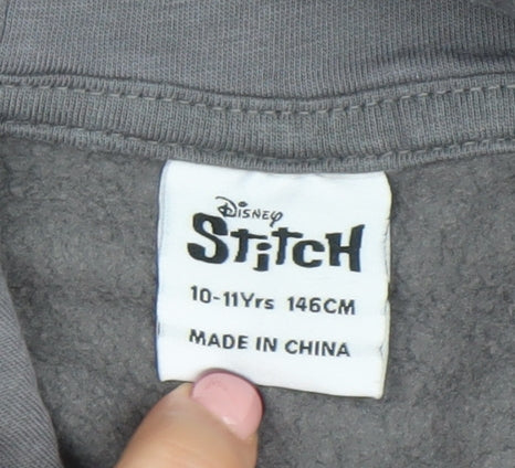 Girls UK Size 10-11 Years Disney Grey Pullover Hoodie