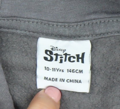 Girls UK Size 10-11 Years Disney Grey Pullover Hoodie