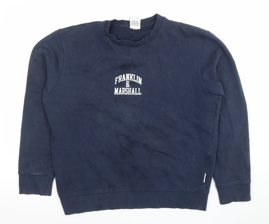 Womens UK Size M Franklin & Marshall Blue Pullover Sweatshirt