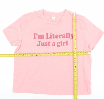 Girls UK Size 12 Years SheIn Pink Basic T-Shirt