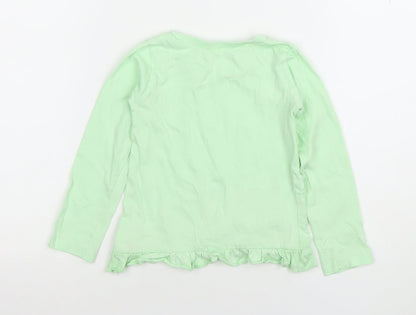 Dunnes Stores Girls Green Long Sleeve Ruffle T-Shirt 18-24 Months