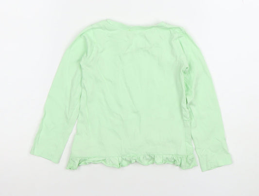 Dunnes Stores Girls Green Long Sleeve Ruffle T-Shirt 18-24 Months