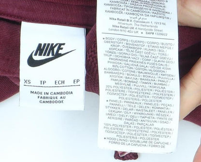 Womens UK Size XS Nike Red Pullover Hoodie