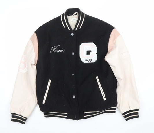 Girls UK Size 11-12 Years River Island Black Varsity Jacket