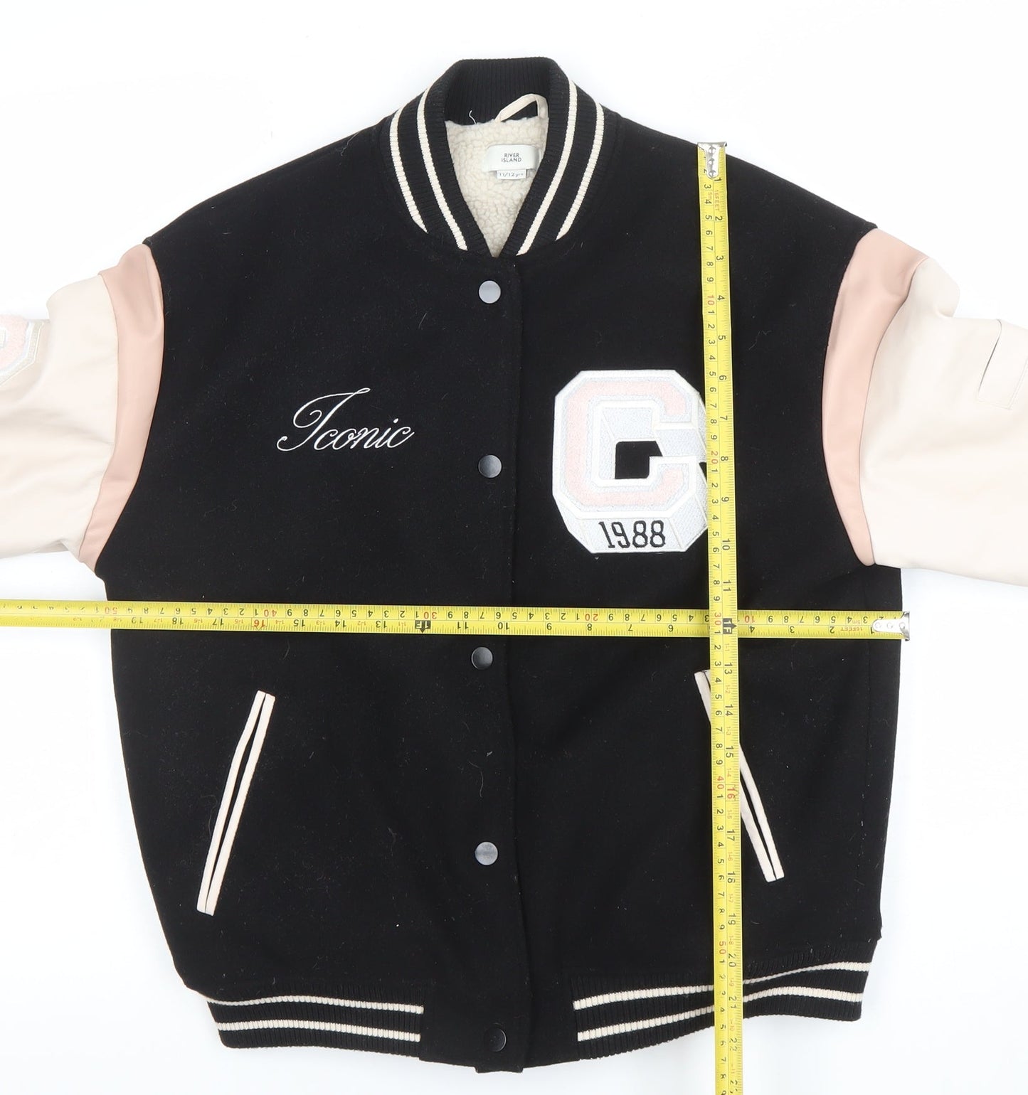 Girls UK Size 11-12 Years River Island Black Varsity Jacket