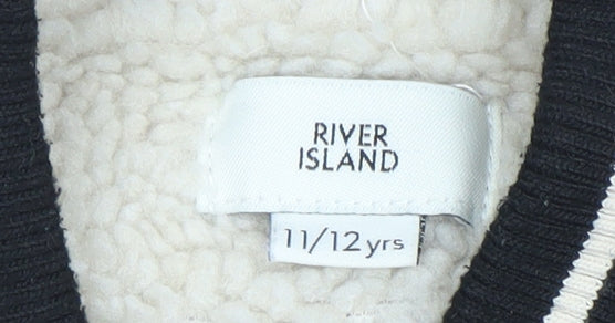 Girls UK Size 11-12 Years River Island Black Varsity Jacket