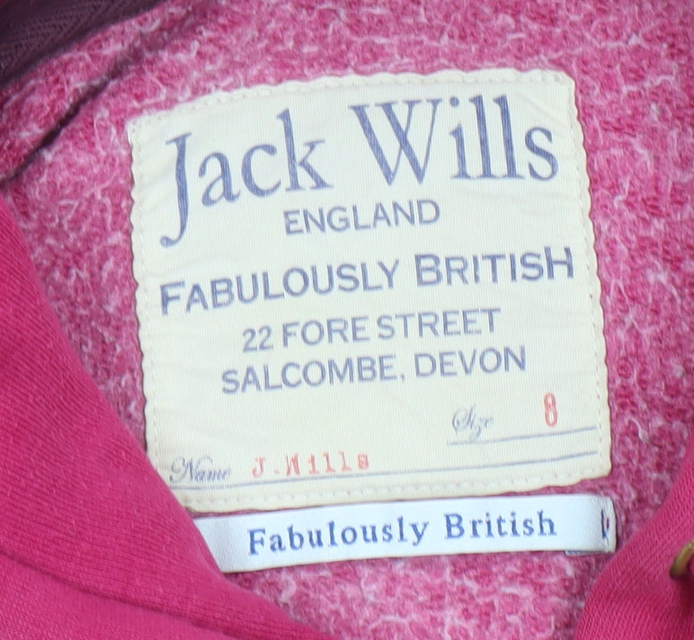 Womens UK Size 8 Jack Wills Pink Pullover Hoodie