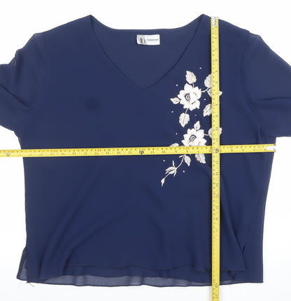 Womens UK Size 22 JD Collection Blue Tunic Blouse